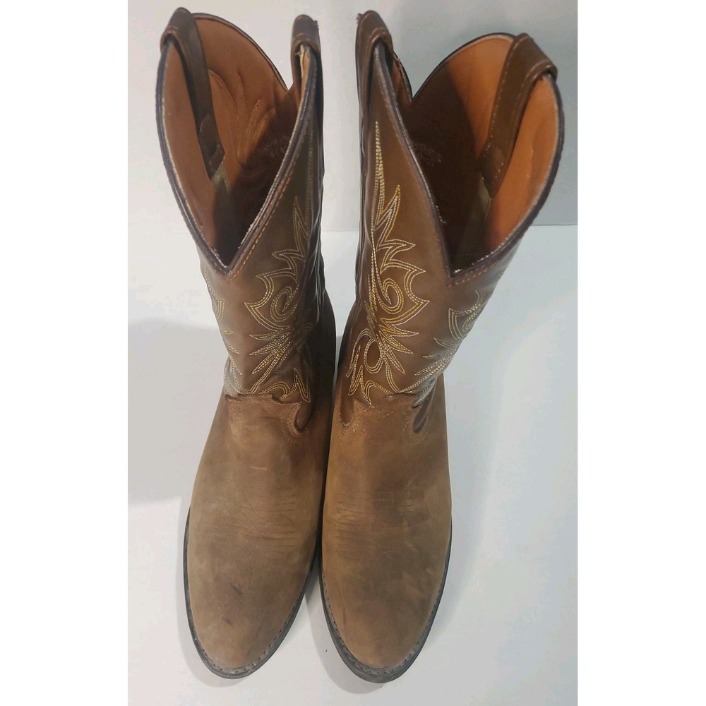 MENS SHOE DEPT COWBOY DARK BROWN BOOTS SIZE 10.5 D